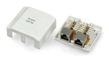 LANBERG OS5-0002-W FTP Data Box 2 prievadų RJ45 ekranuotas kat. 5E