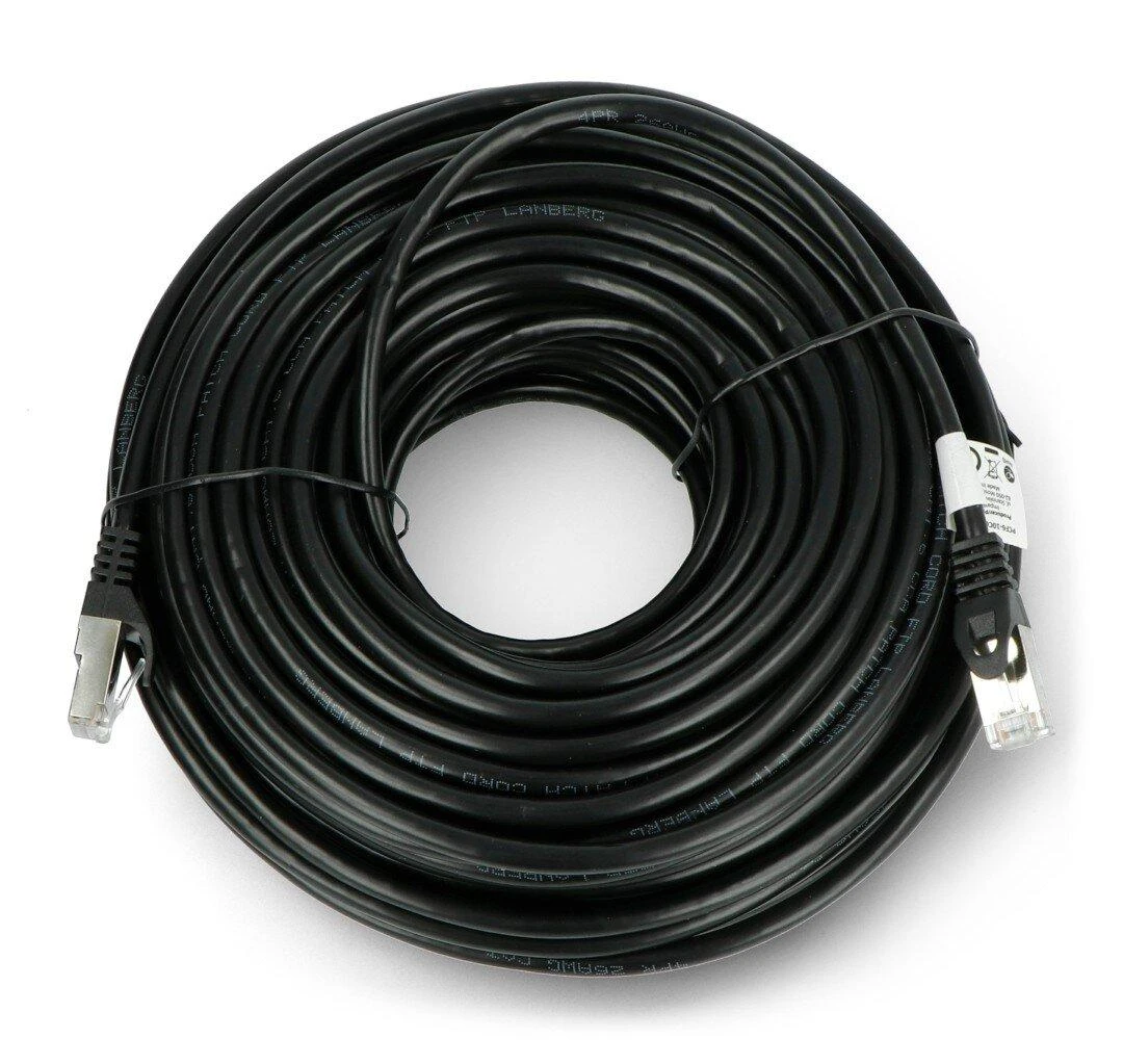 LANBERG patchcord cat.6 30m FTP juodas