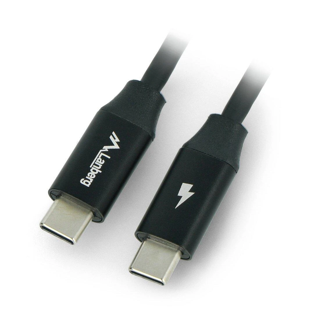 LANBERG USB-C M/M 2.0 laidas 1m Quick Charge 4.0 juodas