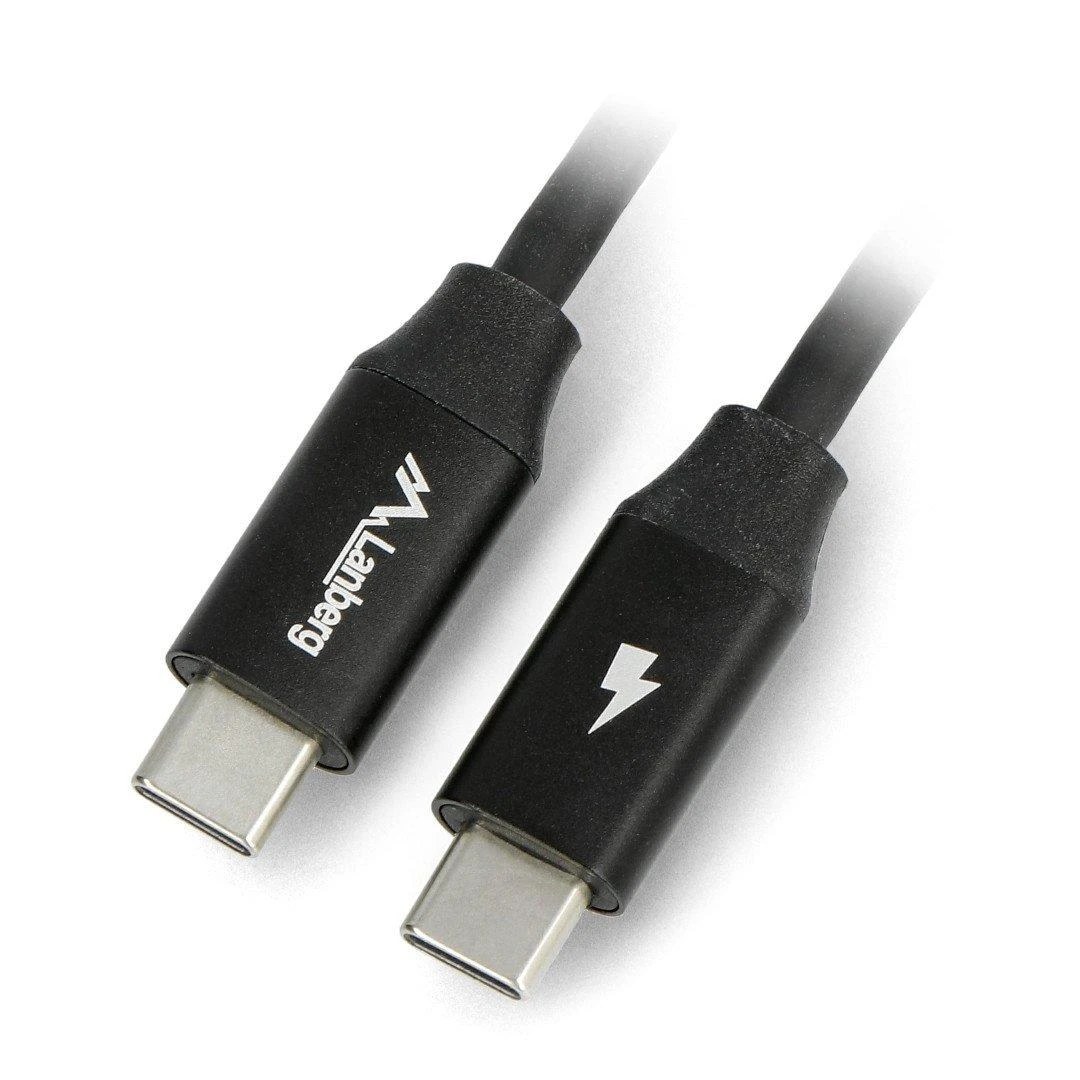 LANBERG USB-C M/M 2.0 laidas 1.8m Quick Charge 4.0 juodas