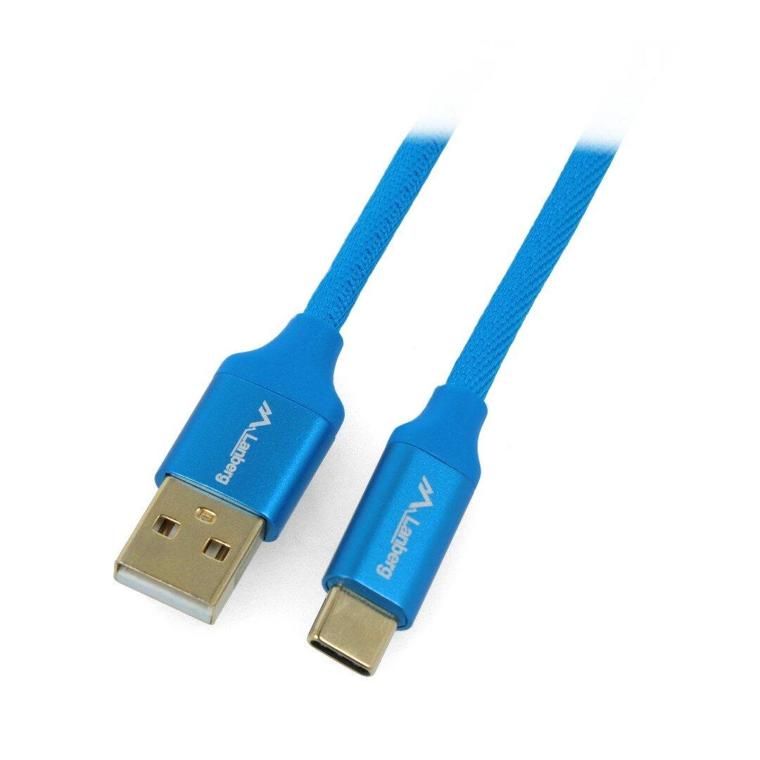 LANBERG CA-USBO-22CU-0005-BL laidas Premium Quck Charge 3.0 USB-C M A M 0,5m Mėlyna