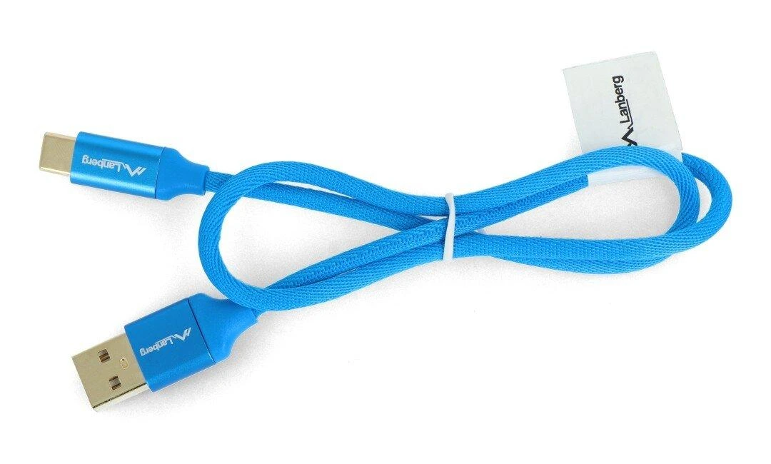 LANBERG CA-USBO-22CU-0005-BL laidas Premium Quck Charge 3.0 USB-C M A M 0,5m Mėlyna