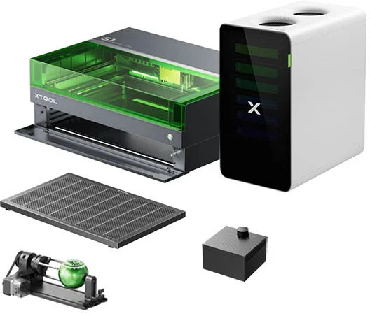 Lazerinės graviravimo staklės 2-in-1 xTool S1 40W - Viskas viename rinkinys - juodas