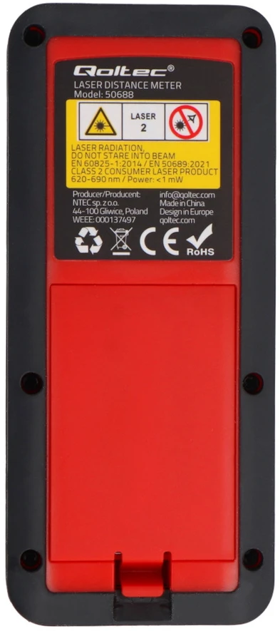 „Qoltec Precision“ skaitmeninis lazerinis atstumo matuoklis su elektroniniu nivelyru | su LCD ekranu | 120 m