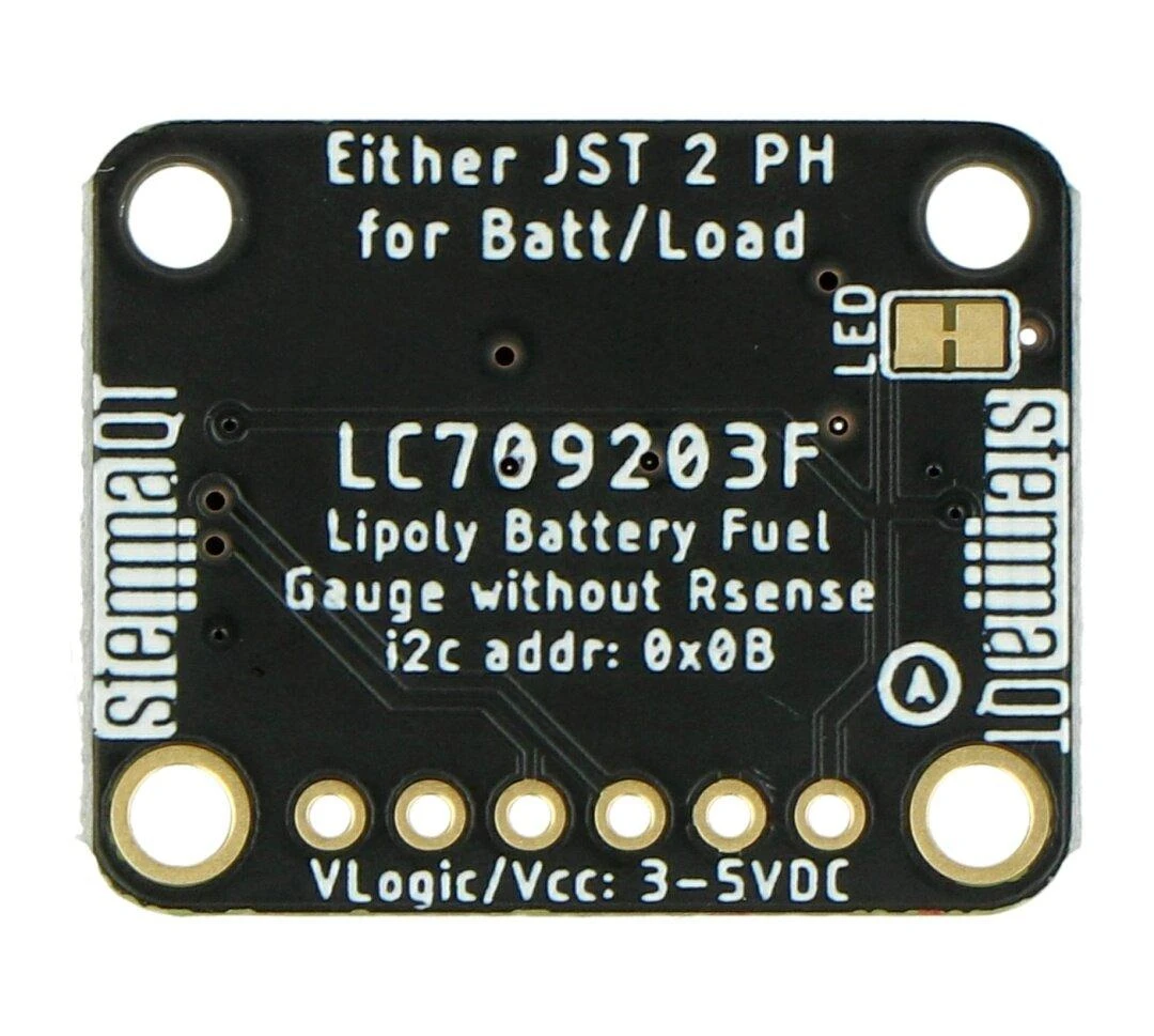 LC709203F, Li-Pol / Li-Ion Fuel Gauge, baterijų lygio indikatorius, STEMMA QT / Qwiic, Adafruit 4712