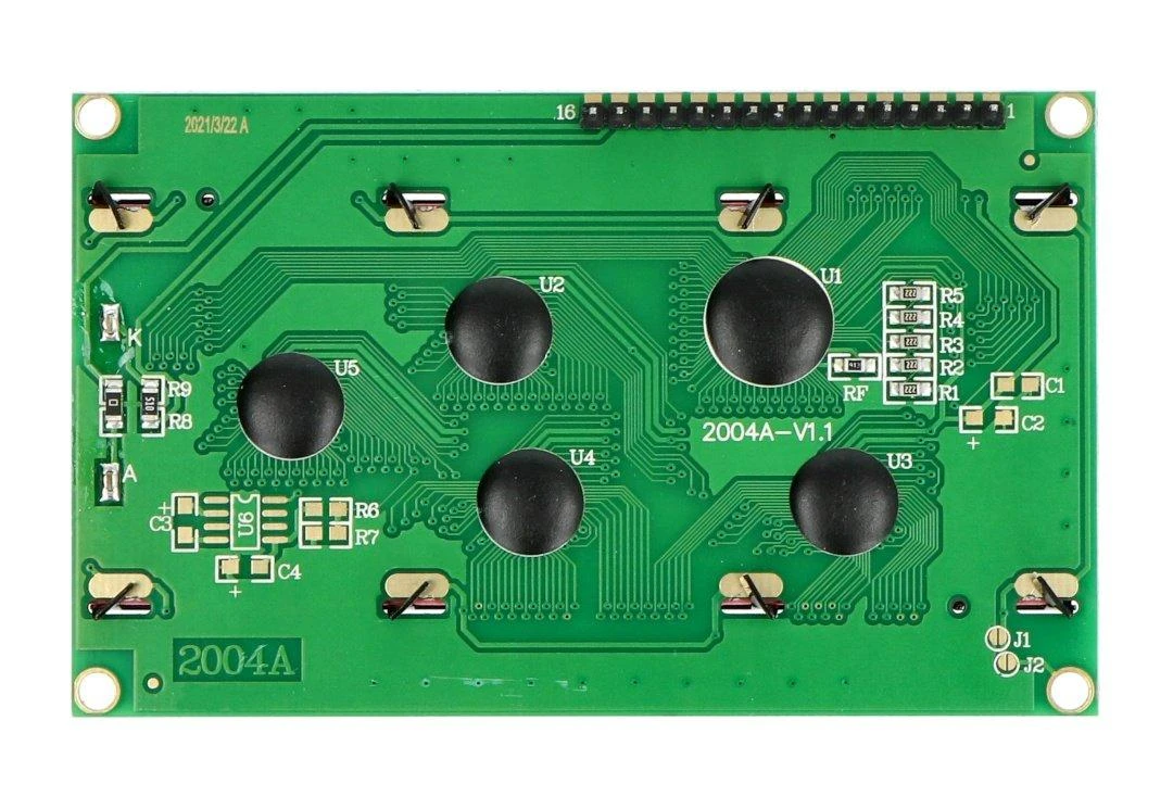 LCD ekrano modulis 2004A, galinis vaizdas