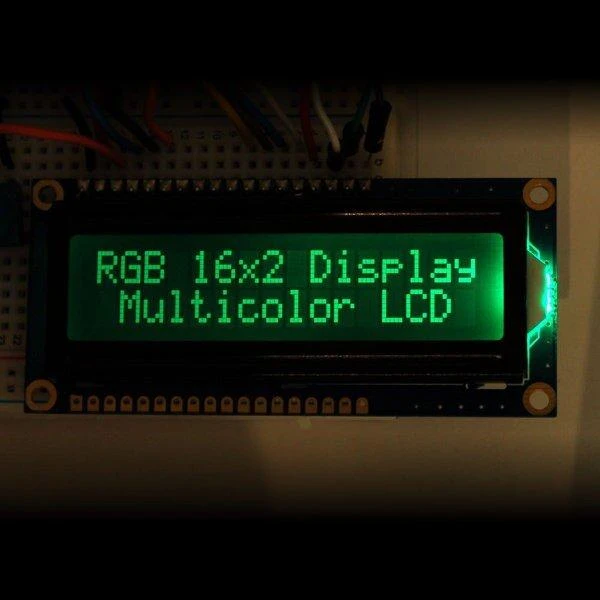 LCD ekranas 2x16 su šviečiančiu tekstiniu ekranu