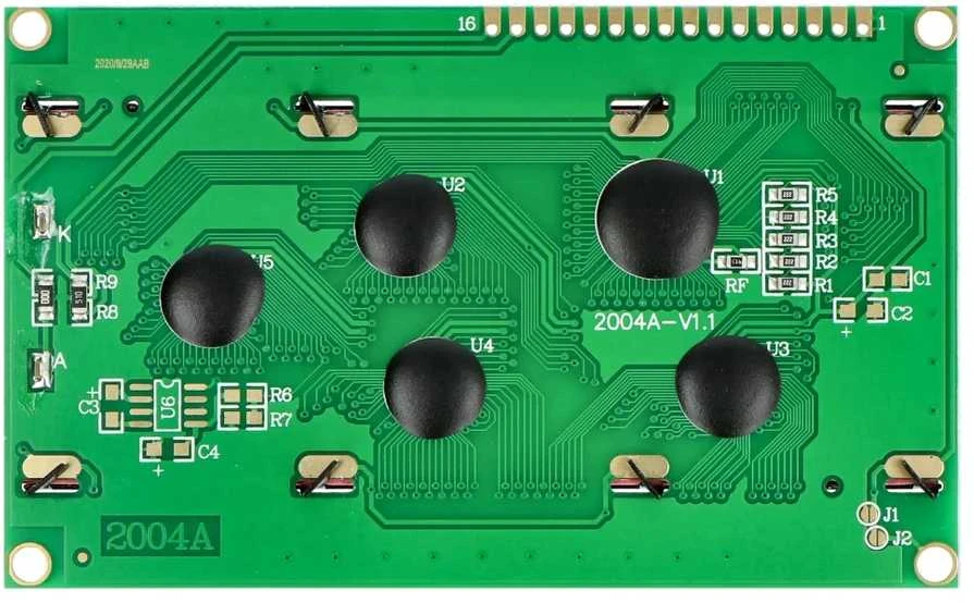 LCD ekrano modulis – galinė plokštės pusė