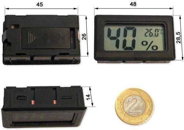 Oem LCD higrometras ir termometras su zondu korpuse