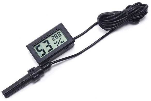 Oem LCD higrometras ir termometras su zondu korpuse