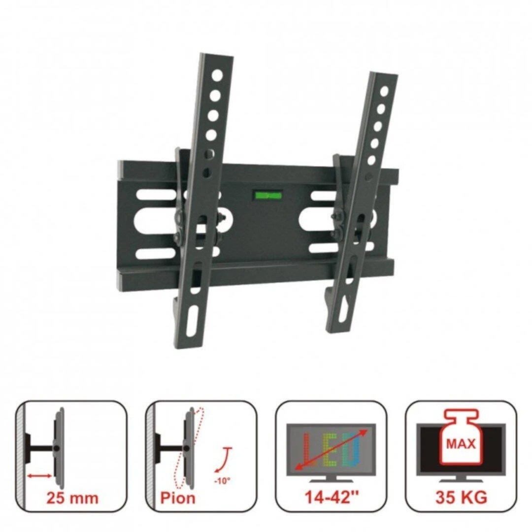 ART RAMT AR-46 Laikiklis AR-46 14-42 skirtas LCD/LED/Plazma juodas 35KG vertikalus reguliavimas