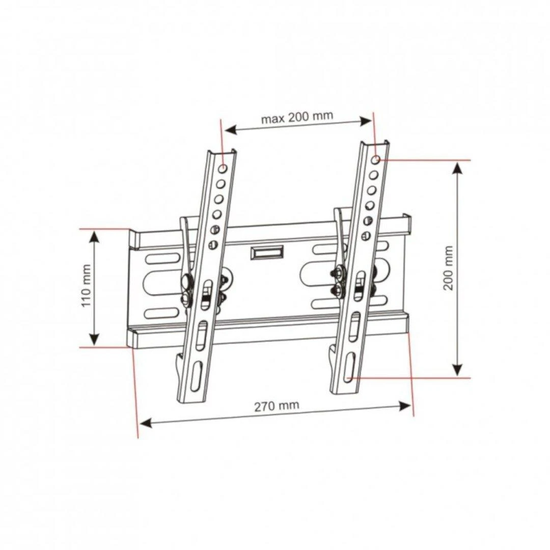 ART RAMT AR-46 Laikiklis AR-46 14-42 skirtas LCD/LED/Plazma juodas 35KG vertikalus reguliavimas