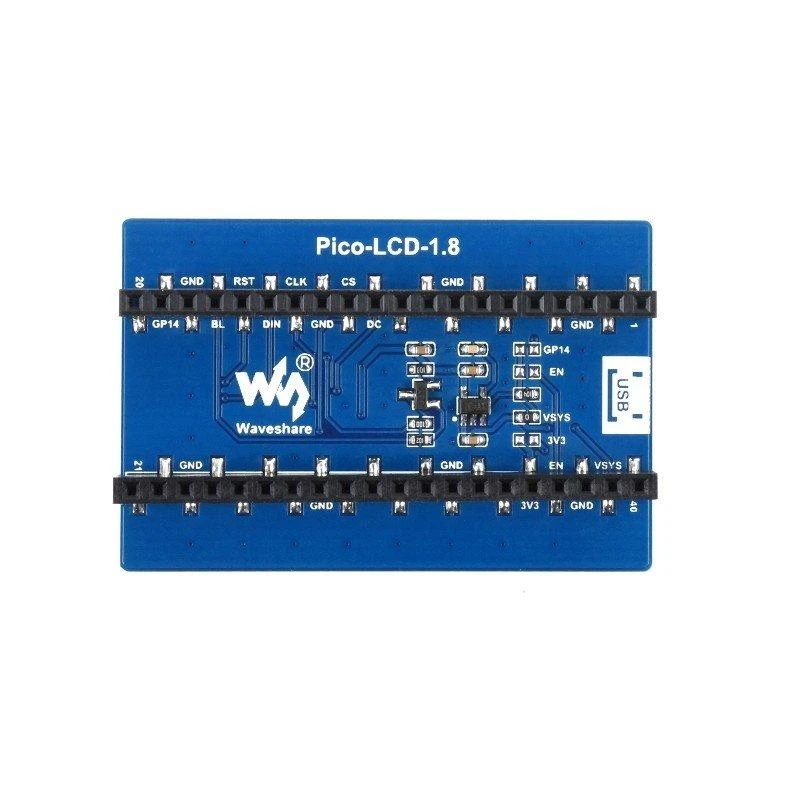 LCD TFT ekranas 1.8" 160x128px, SPI, 65K RGB, skirtas Raspberry Pi Pico, Waveshare 19579