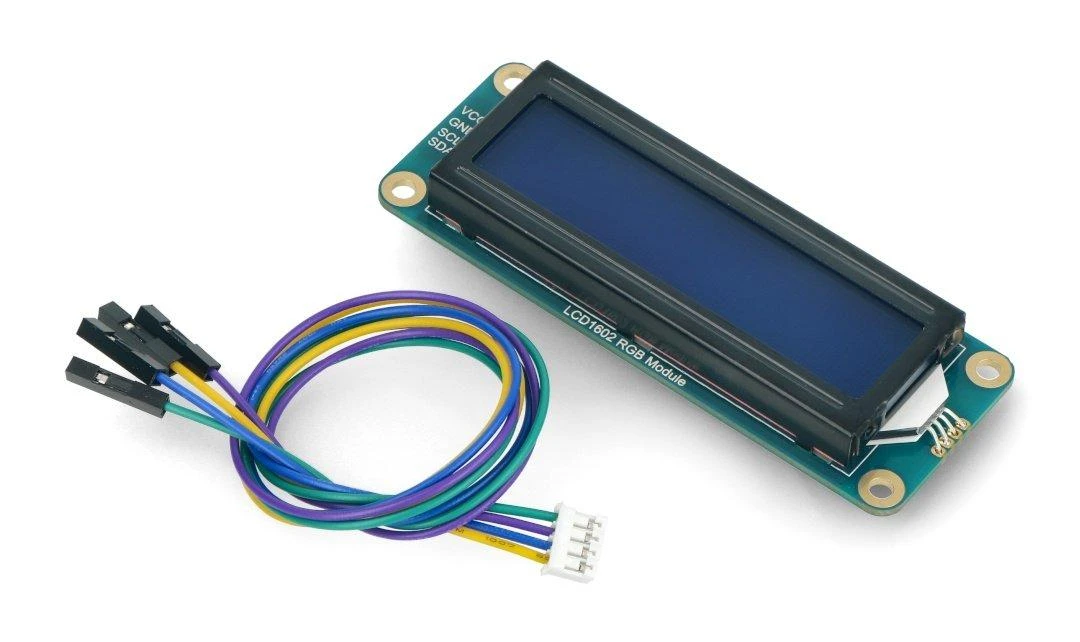 LCD1602 I2C ekranas 2x16 simbolių, spalvotas, RGB apšvietimas, Waveshare 19537