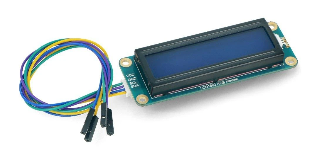 LCD1602 I2C ekranas 2x16 simbolių, spalvotas, RGB apšvietimas, Waveshare 19537