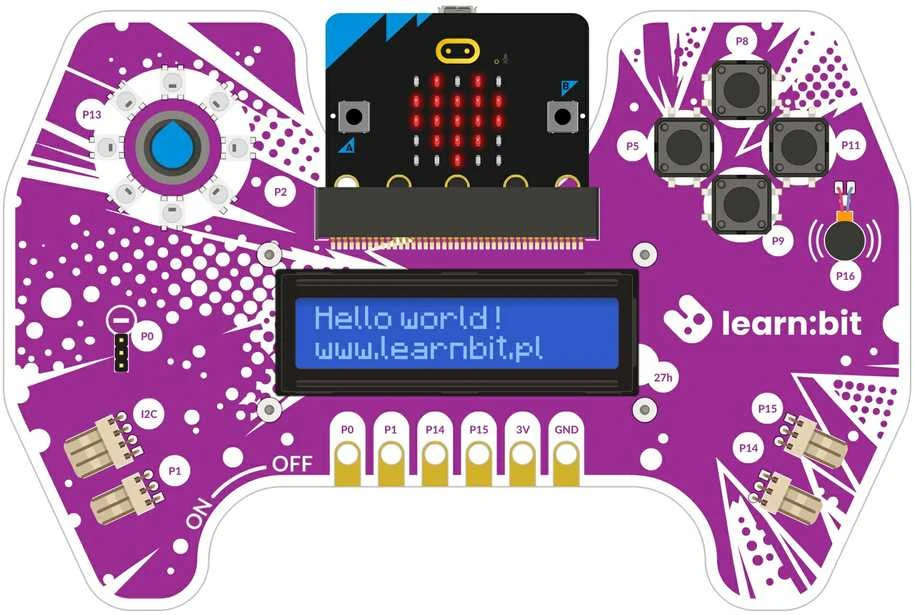 Learn:bit Arcade plokštė su micro:bit moduliu