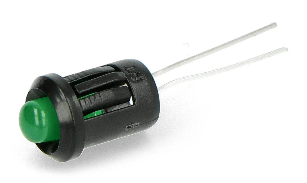 5mm LED žalias diodas su juodu ilgu laikikliu