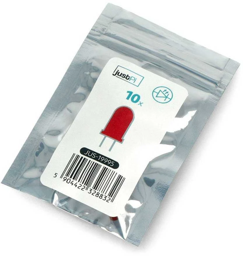 LED 5mm raudonas - 10 vnt - justPi