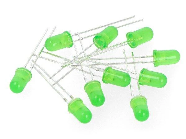 Oem LED 5mm žaliai mirksi - 10 vnt