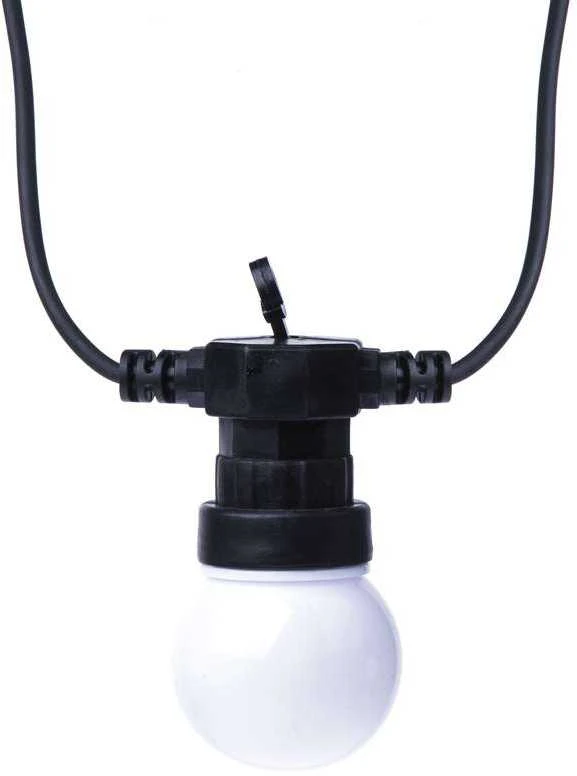 Led girlianda iš 10 vnt didelių burbulų, šiltai balta, matinės, 5W, IP44, EMOS