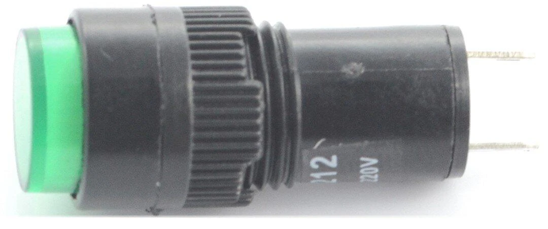 Oem LED indikatorius 230V AC - 12mm - žalias