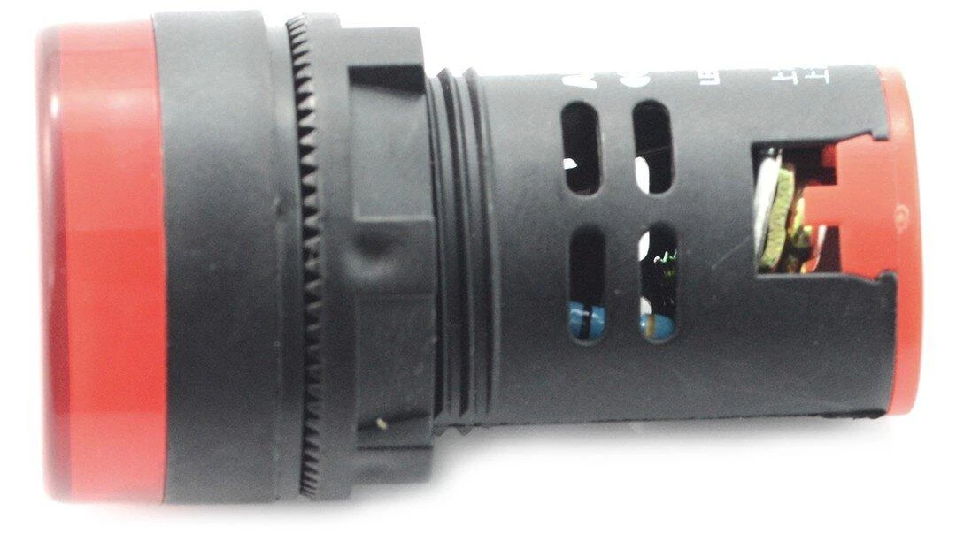 Oem LED indikatorius 230V AC - 28mm - raudonas