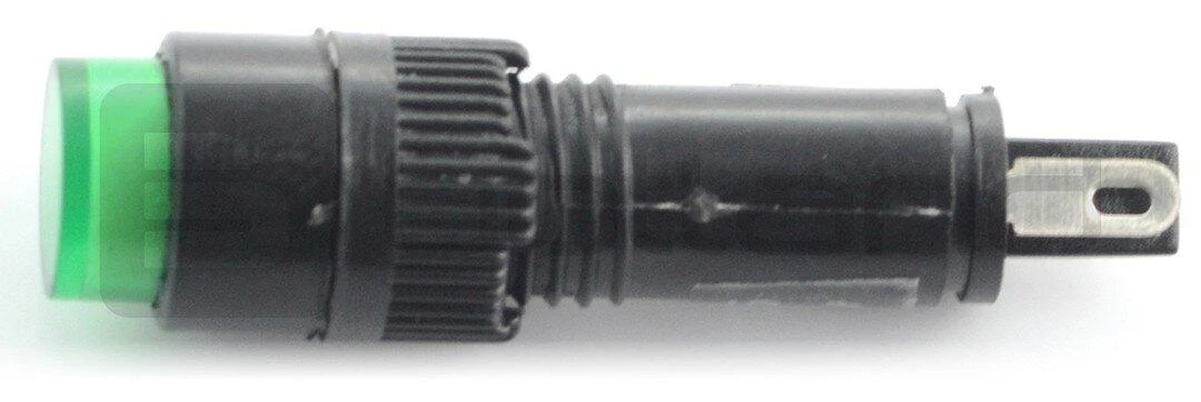 Žalias 8mm LED indikatorius - šoninis vaizdas