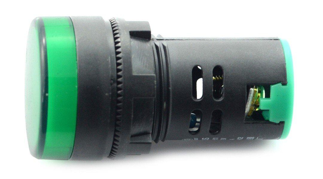 Oem LED indikatorius 230VAC - 28mm - žalias