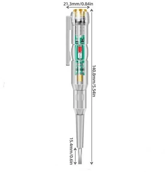 Oem LED įtampos testeris 140mm - 12-240V - Srovės testeris -