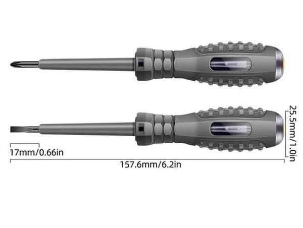 LED įtampos testeris plokščias atsuktuvas - 12-240V - Srovės testeris - Mėgintuvas