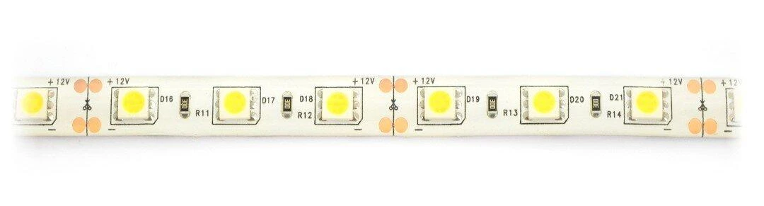 Oem LED juosta SMD5050 IP65 14.4W, 60 LED / m, 10mm, šilta spalva - 5m
