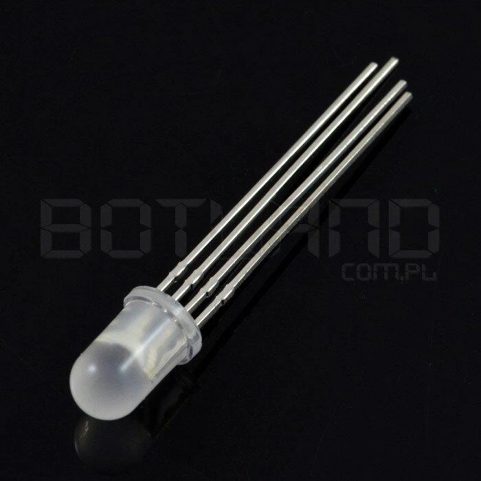 Matinis RGB LED 5 mm su keturiais kontaktais