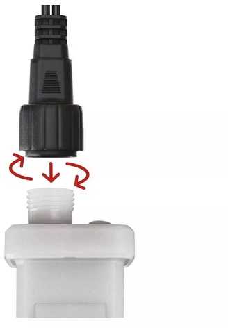 LED šviesos girliandų EMOS CONNECTING matinimo šaltinis, 30Vdc, 12W, su pulteliu, IP44, EMOS
