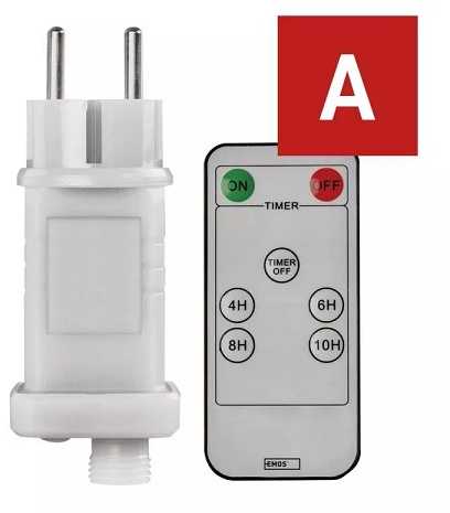 LED šviesos girliandų EMOS CONNECTING matinimo šaltinis, 30Vdc, 12W, su pulteliu, IP44, EMOS