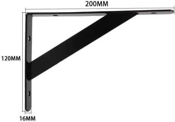 Oem Lentynos atrama 200x120mm - juoda - metalinė Atrama - Rankena