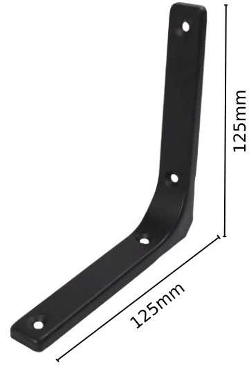Oem Lentynos atrama 300x185mm - juoda - metalinė Atrama - Rankena