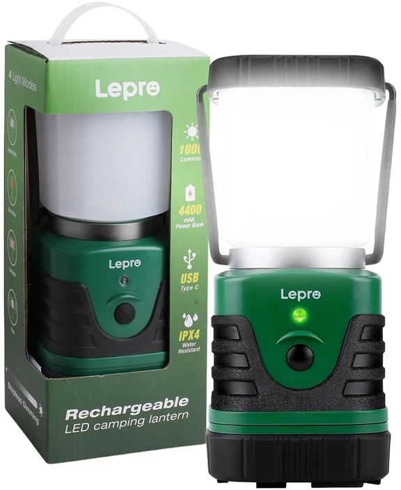 LEPRO 3300008 Camping Lamp, 1000 lm, 3600 mAh