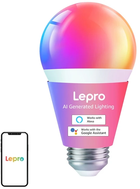 LEPRO B1 E27 LED lemputė su „Bluetooth“ ir „Wi-Fi“, 806 lm
