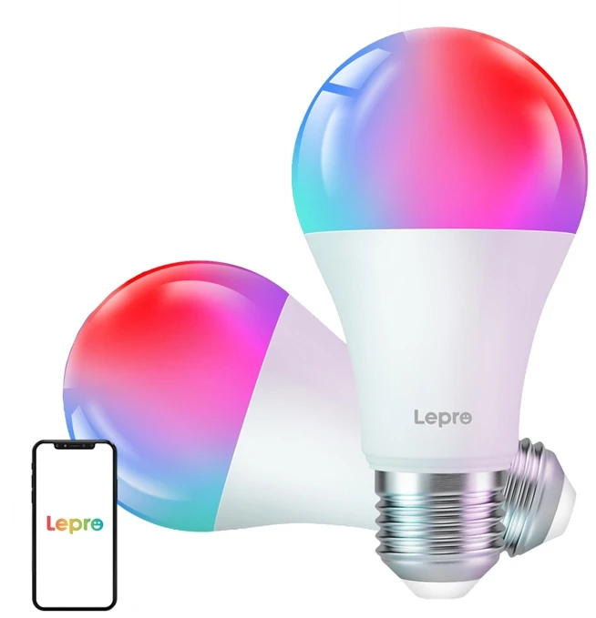 LEPRO B2-2 E27 Wi-Fi LED Bulb, 1100 lm, 2-pack