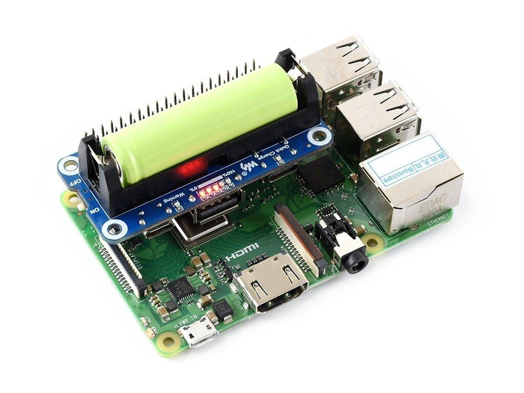 Li-Ion baterijos priedėlis, skirtas Raspberry Pi, Waveshare 15141