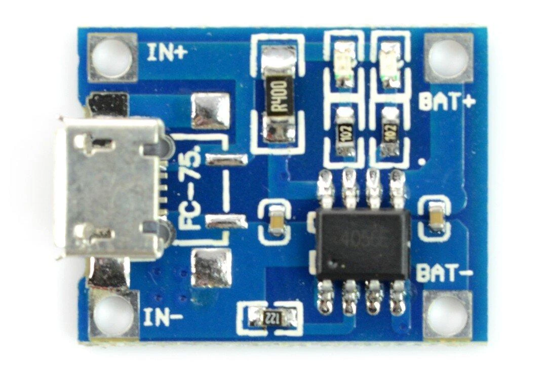 Li-Pol įkroviklio modulis su microUSB jungtimi