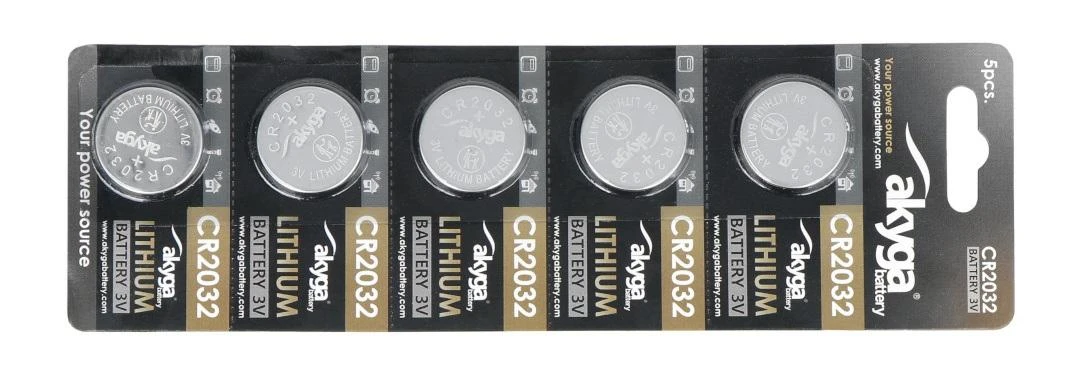 Akyga CR2032 3V baterijų pakuotė 5 vnt.
