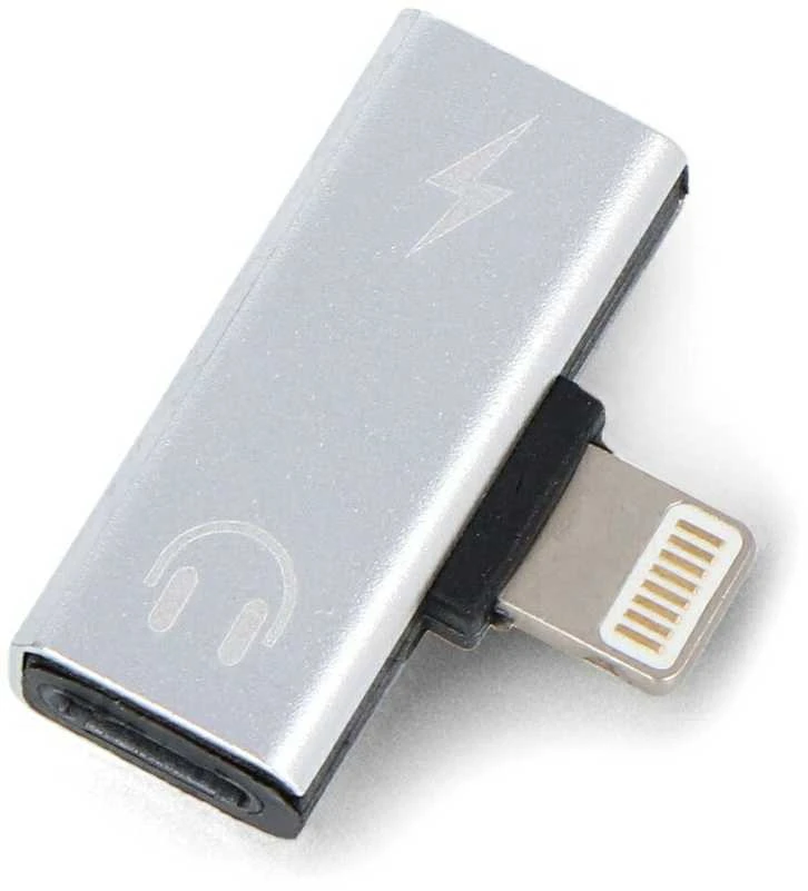 Akyga AK-AD-64 dvigubas Lightning adapteris su ausinių simboliu