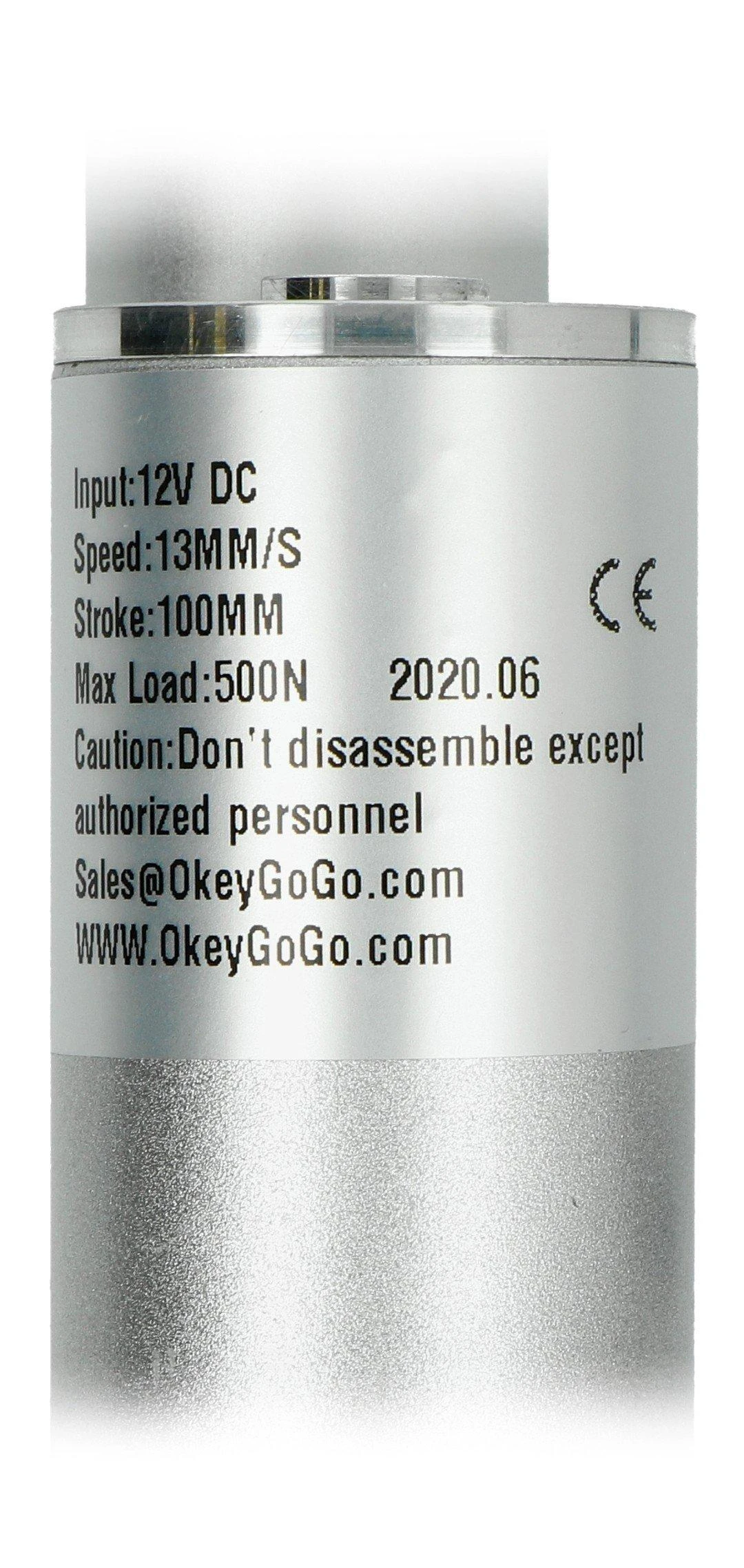 Oem Linijinė pavara LA10 500N 13mm/s 12V - 10cm eiga