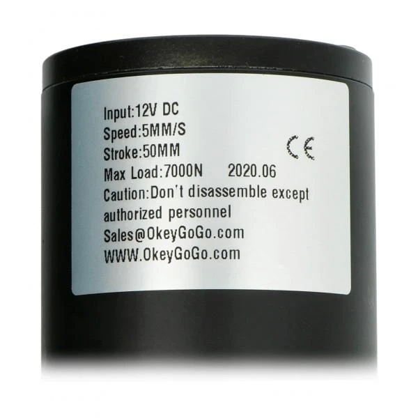Oem Linijinė pavara su potenciometru LA50P 7000N 5mm/s 12V - cilindro eiga 5cm