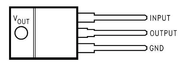 LM1117T-5.0 įtampos reguliatoriaus jungčių schema