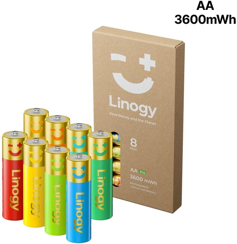 LINOGY AA Pro įkraunamos baterijos – 8 vnt.
