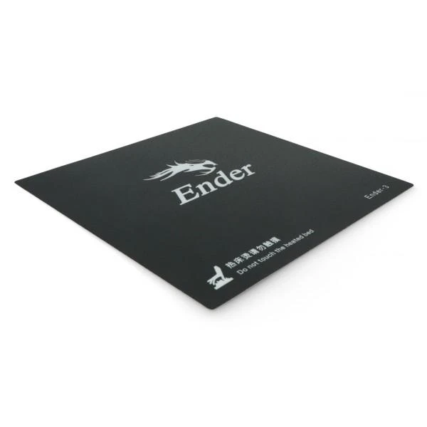 Juodas Creality Ender-3 spausdinimo kilimėlis su logotipu