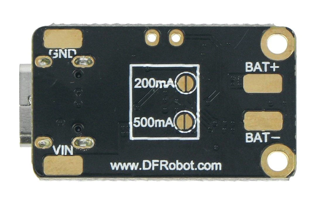DFRobot DFR0668 Li-Pol įkrovimo modulis, vaizdas iš viršaus
