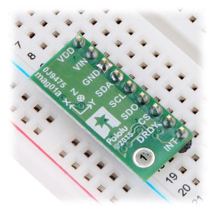 LIS3MDL 3 ašių skaitmeninis magnetometras I2C/SPI, Pololu 2737
